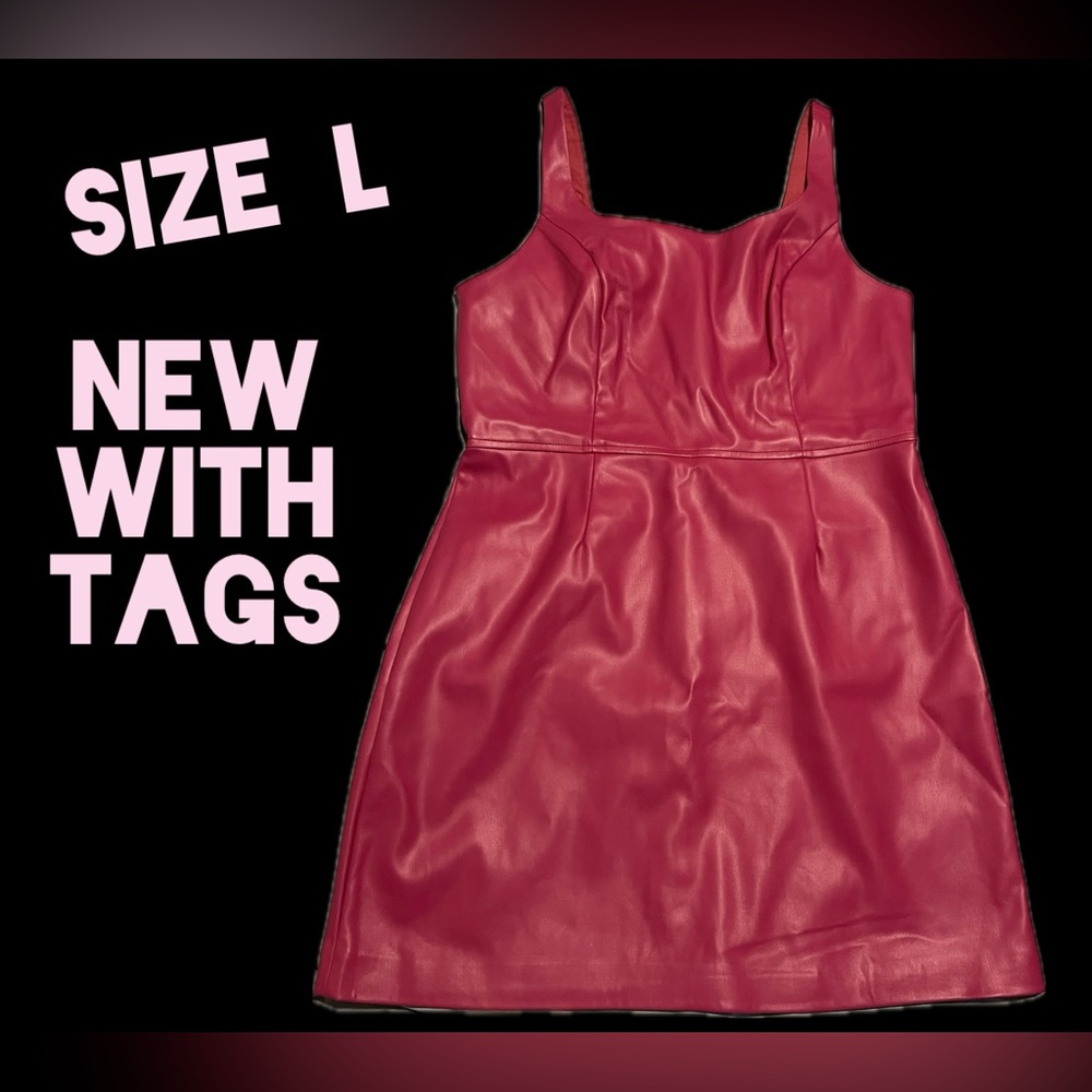 NWT Faux leather mini dress